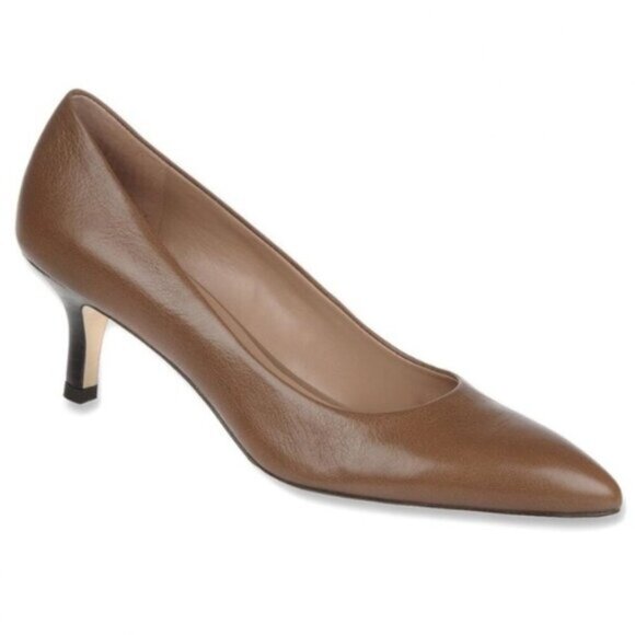 Franco Sarto Rema Brown Pointed Leather Pumps Size 7.5M - Picture 1 of 12